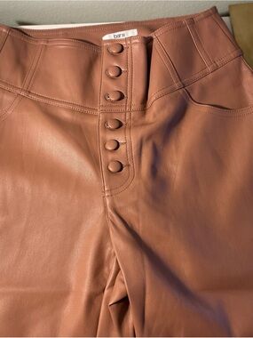Faux Leather High-Waist Button Front Pants - size 2 NWOT